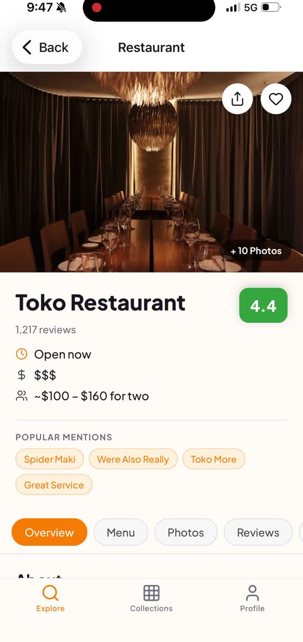 Toko Restaurant detail